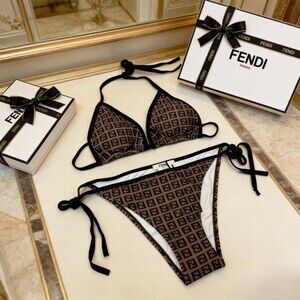 Fendi FF Print Triangle Bikini Set